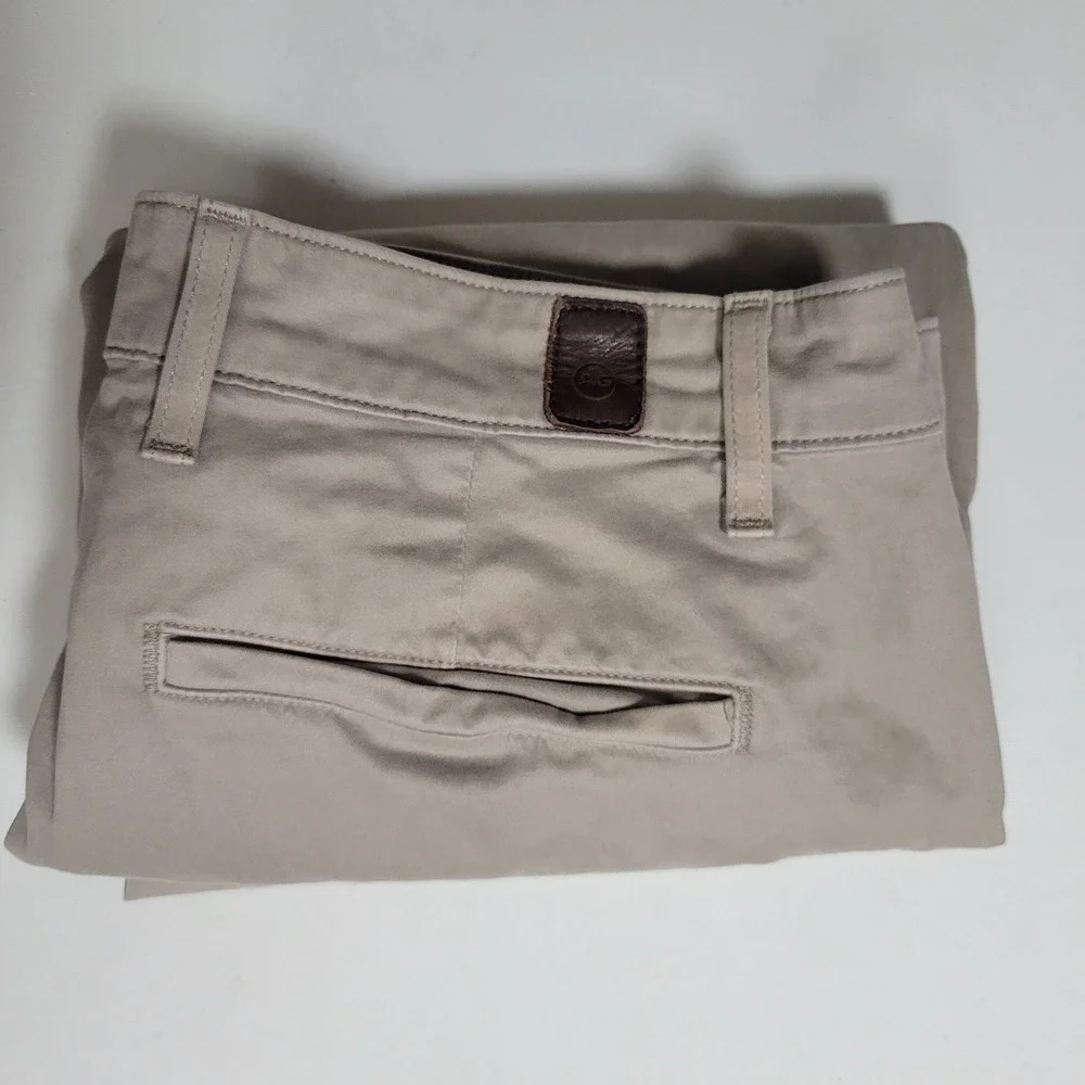 Adriano Goldschmied Tan Khaki Pants Mens 32x31 Flat Front Business Casual Preppy
